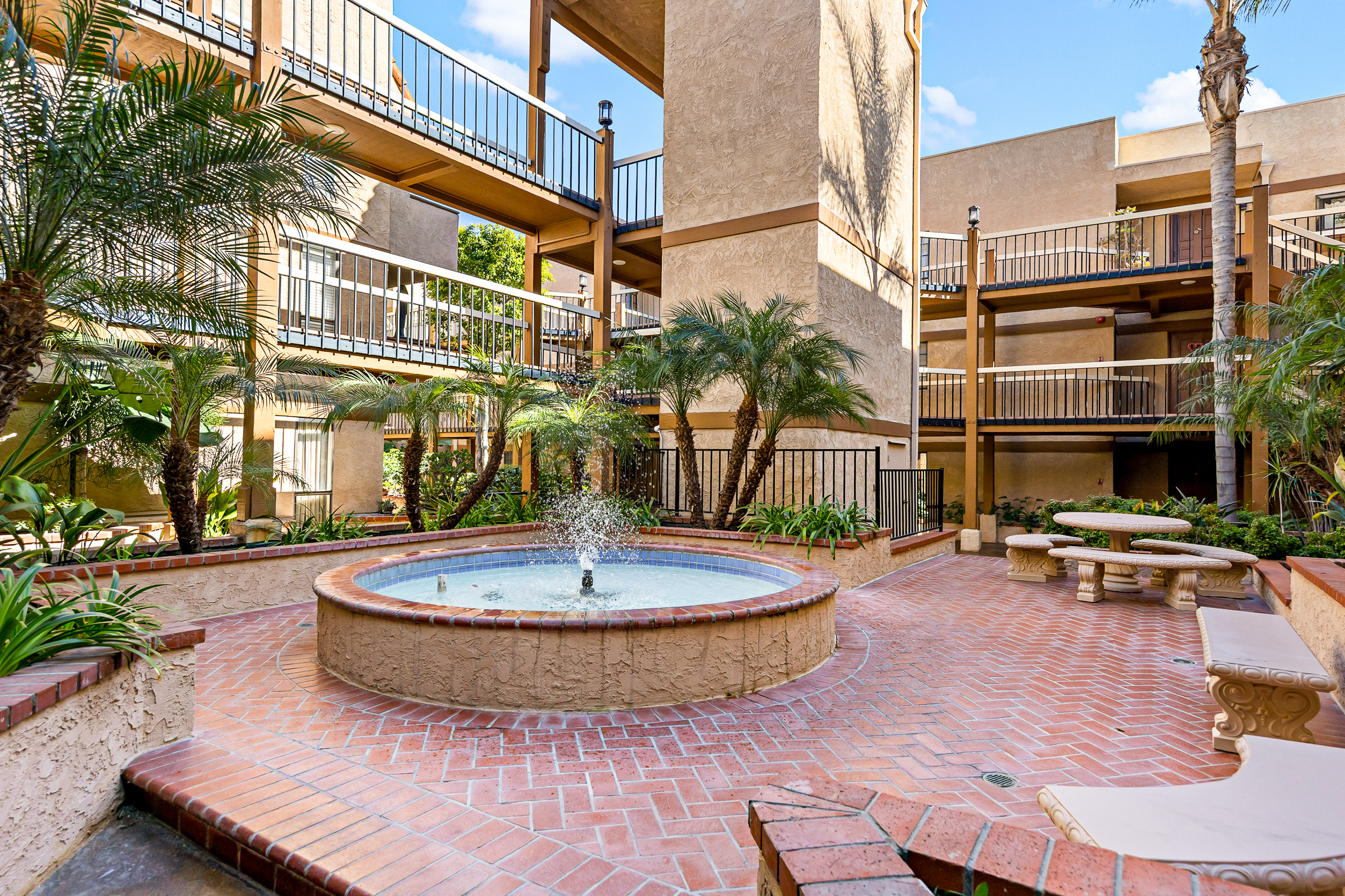 Water feature helps maintain a serene setting